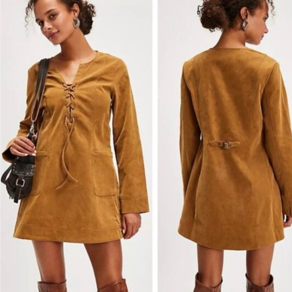NWT Free People Bradley Faux Suede Lace-Up
Long Sleeve Dress, Size Small